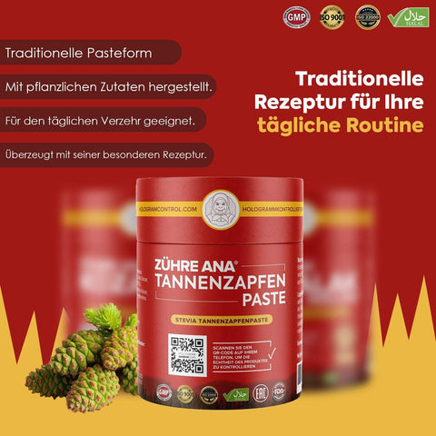 Zühre Ana Stevia Katkılı Kozalak Macunu, geleneksel tarif ve bitkisel içerikler