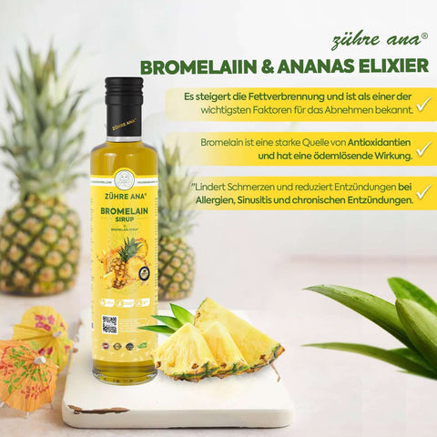 Zühre Ana Bromelain Şurubu 250 ml koenzim Q10 ve L-karnitin destekli sıvı formül şişesi