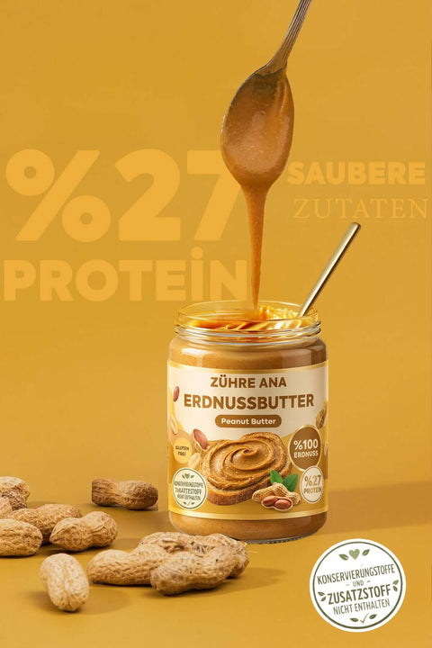 Zühre Ana Şeker İlavesiz %100 Fıstık Ezmesi kavanozunun açılması ve fıstık ezmesinin dökülmesi.