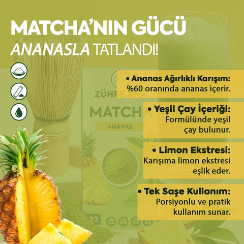 Zühre Ana Ananaslı Matcha Çayı 20 saşe 160g karışık bitki çayı
