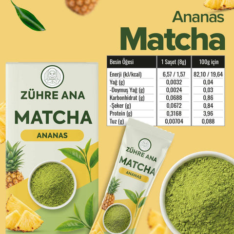Zühre Ana Ananaslı Matcha Çayı 20 saşe 160g karışık bitki çayı kutusu
