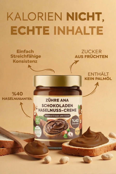 Zühre Ana Katkısız Kakaolu Fındık Kreması - %40 fındık içeren kakaolu fındık kreması.