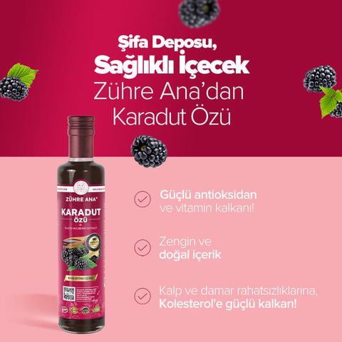 Zühre Ana Karadut Özü 5'li 670g Aile Paketi kara dut meyve konsantresi