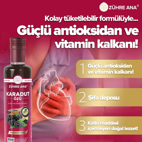 Zühre Ana Karadut Özü 670g ikili avantaj paketi 2x670g doğal meyve konsantresi