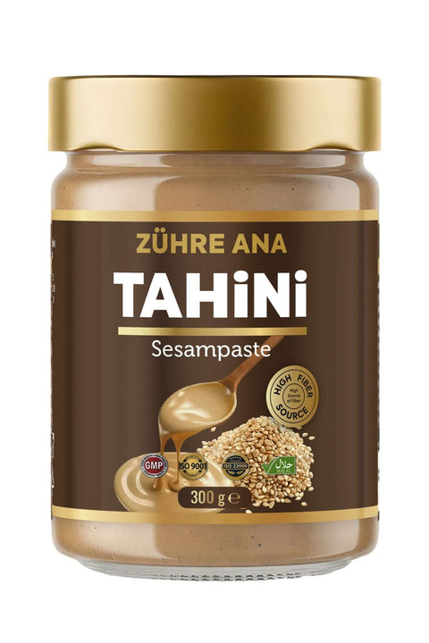 Zühre Ana Tek Kavrulmuş Taze Tahin kavanozu, doğal ve yoğun kıvamda tahin, 300g.