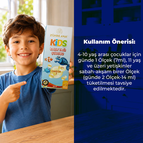 Zühre Ana Kids Omega-3 – Portakallı Balık Yağı Şurubu
