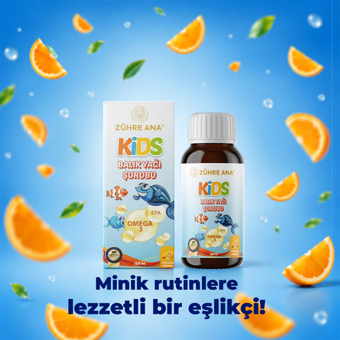 Zühre Ana Kids Omega-3 – Portakallı Balık Yağı Şurubu